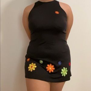 Vintage 60s 70s style sleeveless A-line Dress